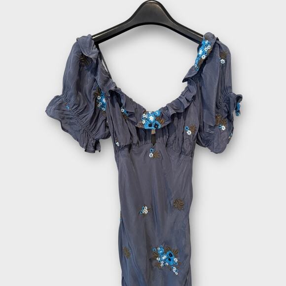 Free People Bali Santa Cruz Ruffle Midi Dress Size Large - Picture 7 of 13